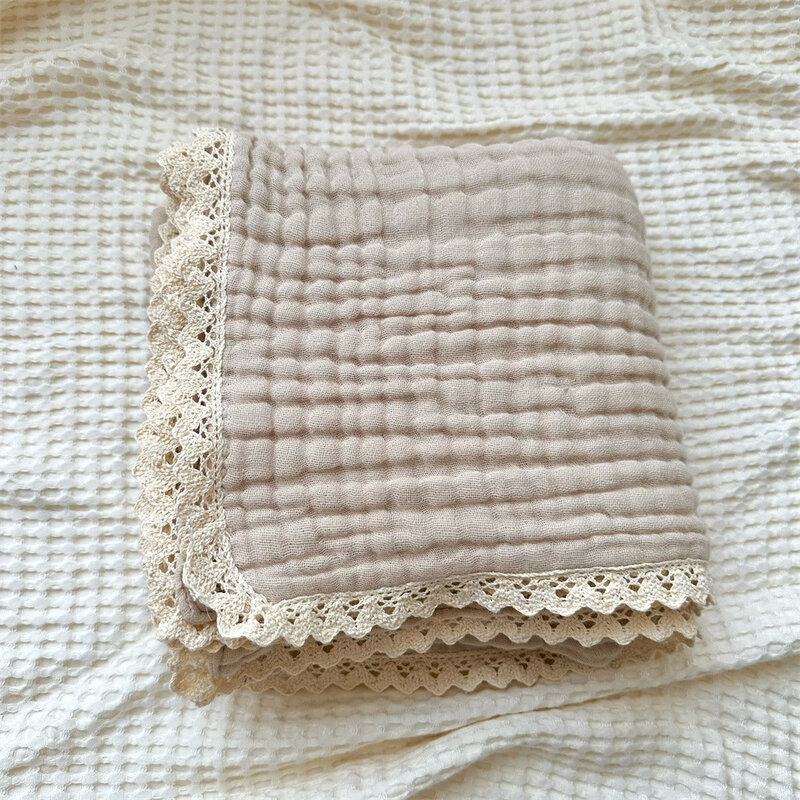 Одеяло для новорожденных, муслиновая пеленка 6 слоев, мягкое банное полотенце для младенцев, детская кроватка, коляска, одеяло для приема