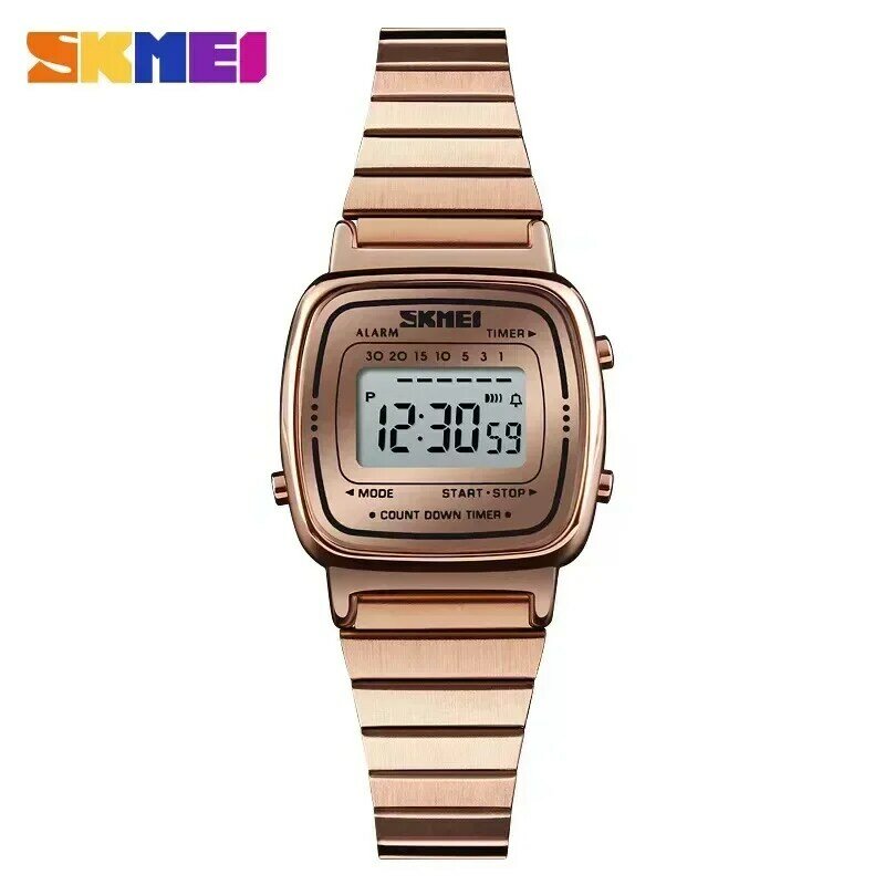 SKMEI1901 kobiety najlepsze marki luksusowe 3Bar wodoodporne zegarki damskie małe tarcze cyfrowy zegarek Relogio Feminino moda Sport Watch