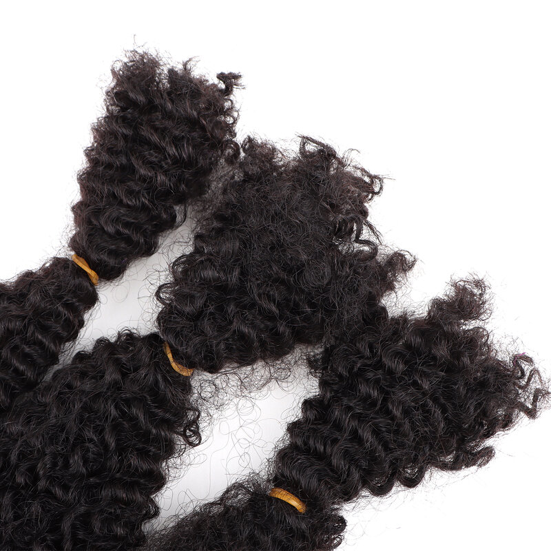 Orientfashion-extensiones de cabello Afro rizado, Microlocs, trenzado humano a granel para trenzar, ganchillo negro Natural 4C