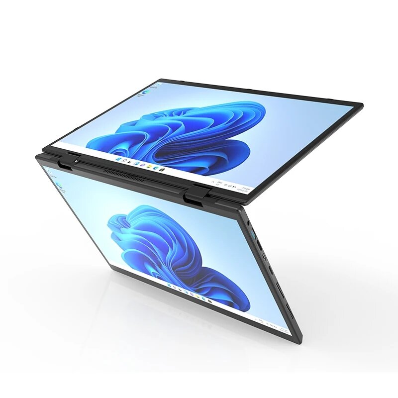 Topton l14 dual screen 360 ° yoga laptop 12. gen intel n95 2*14 zoll 2,5 k touch ips windows 11 tablet pc 2 in 1 notebook wifi