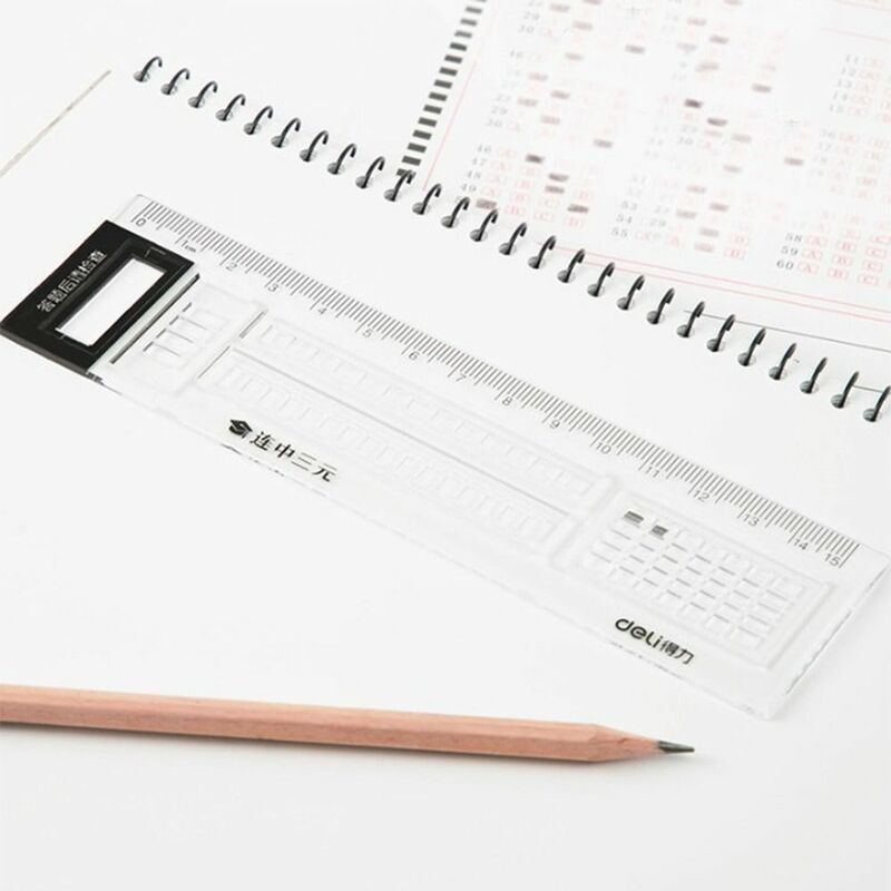 Herramienta de dibujo de regla recta de examen de 15cm, regla de dibujo transparente de plástico, regla de medición multifunción, Oficina