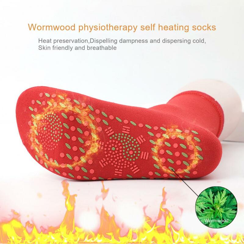 Unisex Self Heating Socks Women Men Lightweight Medium Length Socks Wormwood Therapy Tourmaline Socks Sports