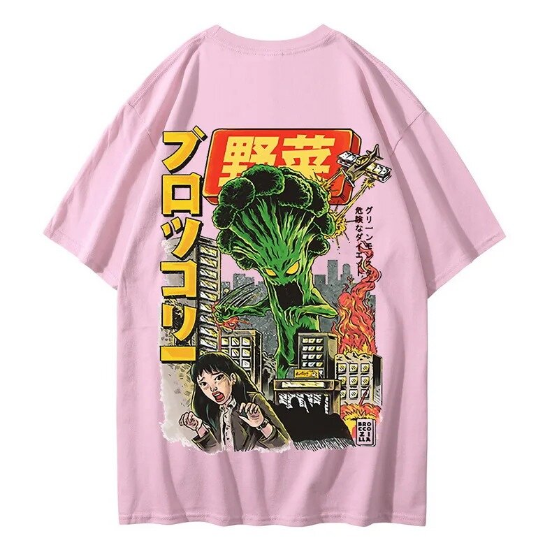 2024 neue Männer Hip Hop T-Shirt japanische Harajuku Cartoon T-Shirt Streetwear Sommer Tops T-Shirts Baumwolle übergroße T-Shirt