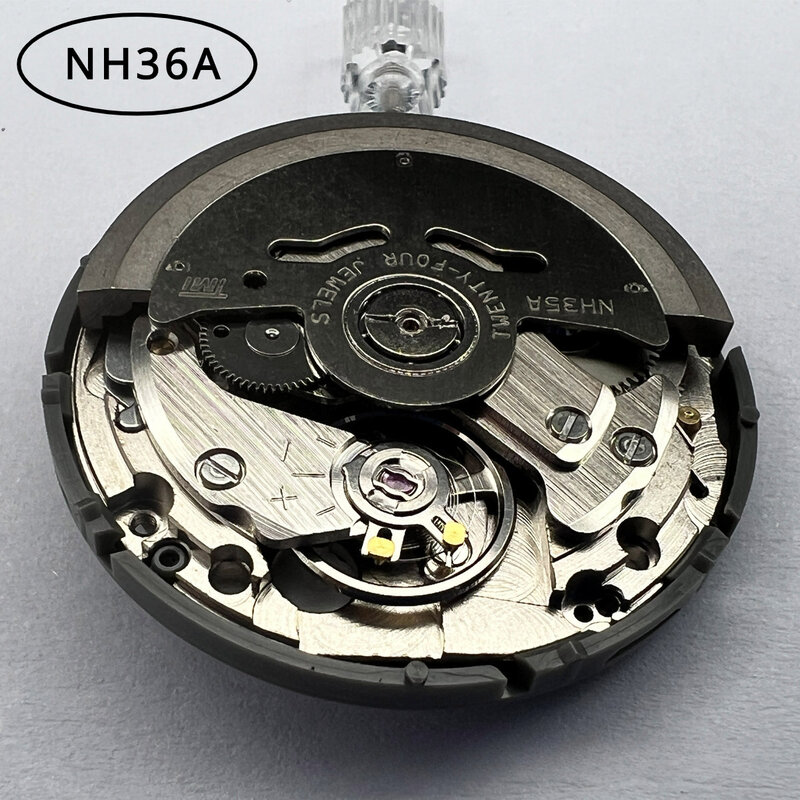 Movimiento de reloj mecánico automático, accesorios de reloj importados de Japón, nuevo calendario negro, NH36A NH35
