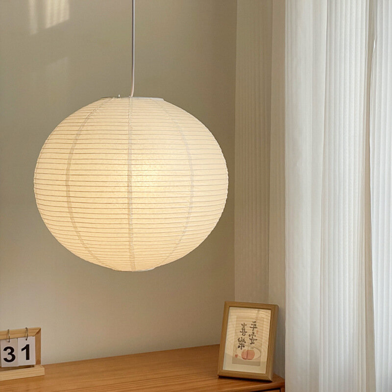 Japonês Noguchi Isamu Papel Lustre, Arroz Papel Arte Lanterna Bola, Quarto Sala de estar e Lâmpadas Sala de Chá, Zen Luzes Pingente