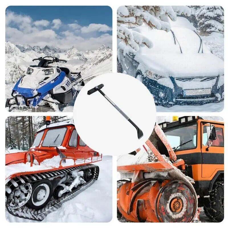 Raspador de nieve con cepillo 2 en 1, escoba, pala de hielo, antideslizante, reutilizable, para coche, disponible para vehículo, camión, automóvil