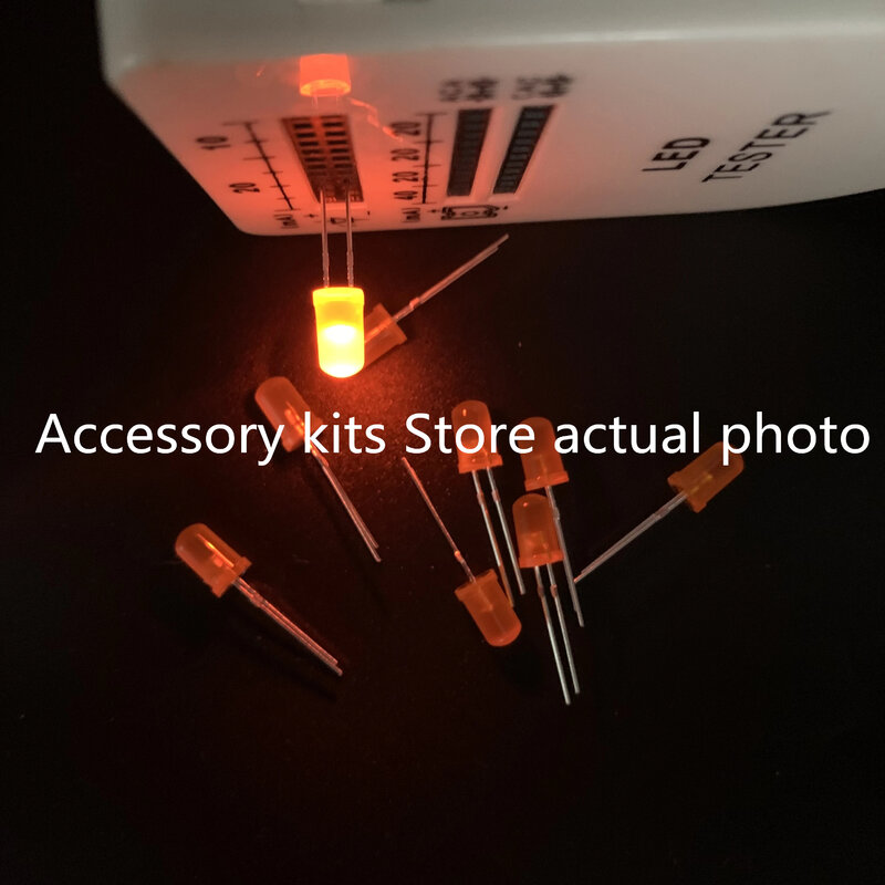5mm orange light, orange light F5 high brightness LED, directly inserted into round head orange emitting LED(50pcs)