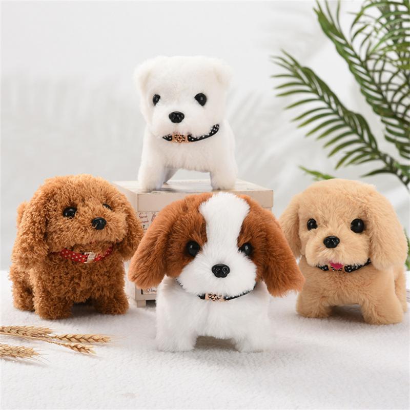 전자 애완 동물 시뮬레이션 스마트 강아지 산책 짖는 고깔 꼬리 꼬리, 전기 봉제 동물, 아기, 아이 봉제 장난감, 크리스마스 선물, 1 개