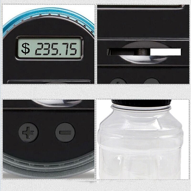 Money Depository Sorter Money Savings Counter Clea Digital Sorter Bank LCD Counting Money Jar Change Gift Coin Sorter For Adults