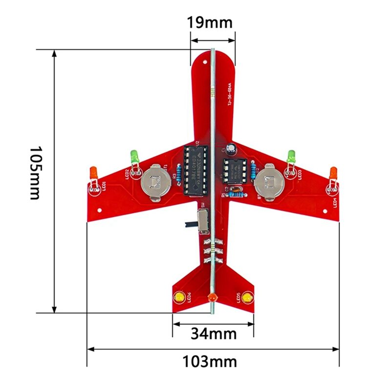 Флэш-схема Cd4017 для маленького летательного аппарата, набор для производства электроники, сделай сам, Сварочная практика