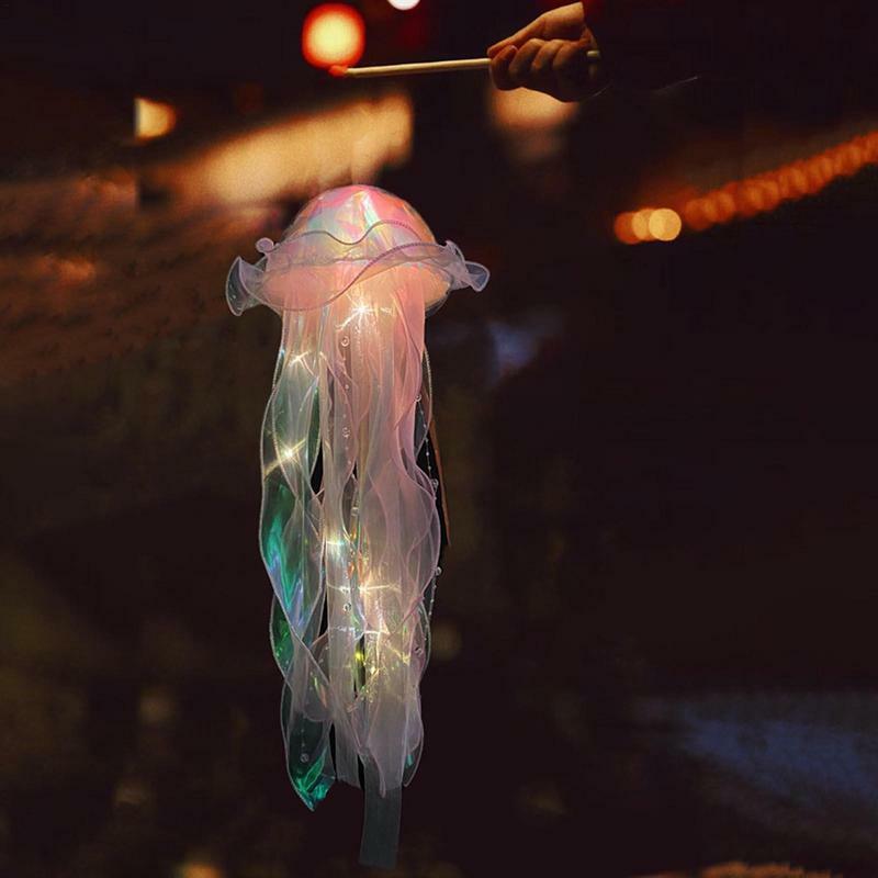 Colorful Jellyfish Lantern Lamp Sea Creature Portable Atmosphere Light For Baby Shower Ocean Theme Decor Girls Kids Party Favor