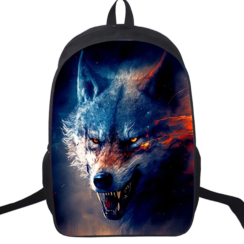 Galaxy Lion School Bag Backpack for Teenager Boys Large Capacity Animal Tiger Wolf Children Backpack College Student Bag Bookbag