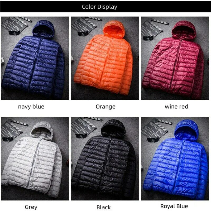 New Arrivals Men's Fashion Hooded Puffer Jackets Autumn Winter Keep Warm White Duck Down Casual Men Down Coat Mens Jacket