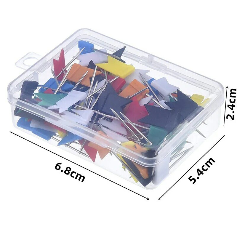 100Pcs ที่มีสีสันธง Push Pins DIY Patchwork เย็บ Pins โลหะ Bulletin Board กระดาษข้อความตำแหน่งเข็มอุปกรณ์โรงเรียน