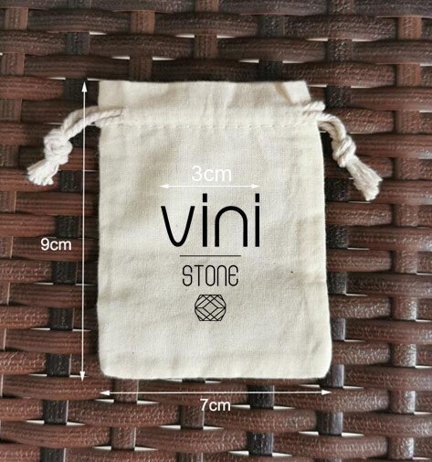 250 Pieces Customised Logo 7x9cm Natural Cotton Bags Drawstring Pouches Printed With Black Logo