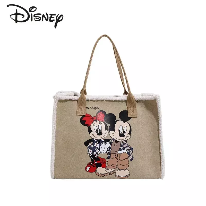 Disney Mickey New Women's Handbag Fashionable and High Quality Canvas Women's Commuter Bag Casual Large Capacity Shopping Bag