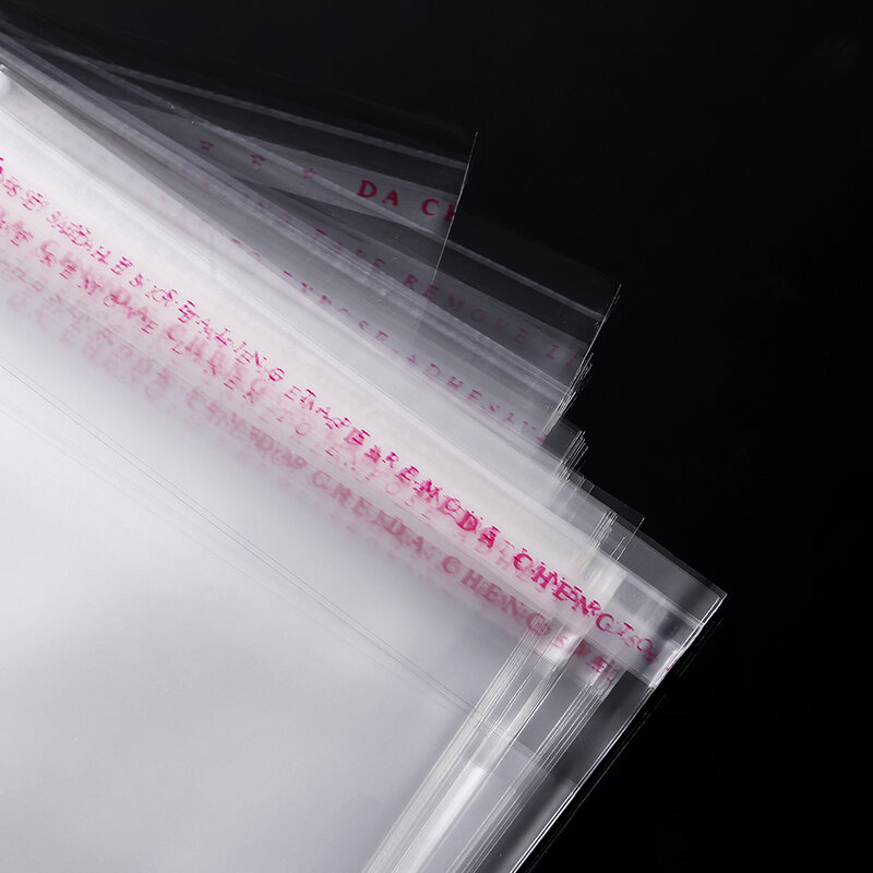 Bolsas de celofán autoadhesivas transparentes, bolsas de celofán de plástico OPP, bolsas de regalo y bolsas de embalaje de joyería, 100 unids/lote