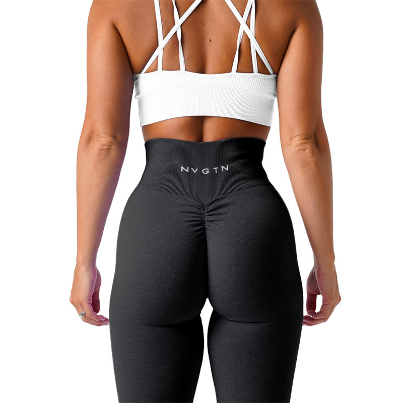 NVGTN Speckled legging tanpa kelim wanita pakaian ketat olahraga lembut pakaian Fitness pakaian Yoga celana Gym