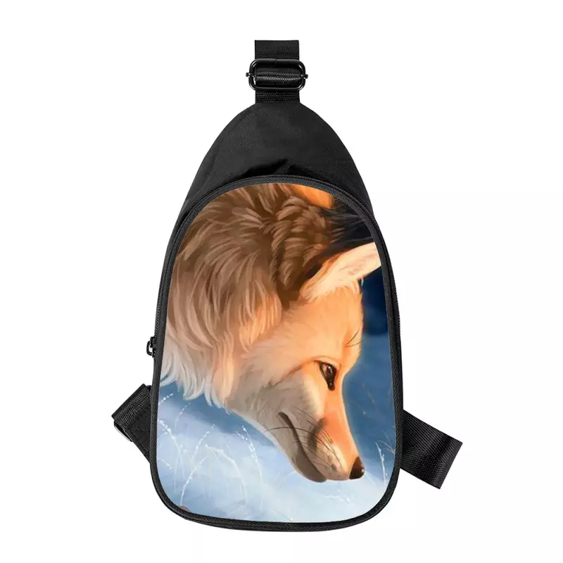 fox animal 3D Print New Men Cross Chest Bag Diagonally Women Shoulder Bag Husband School Waist Pack Male chest pack