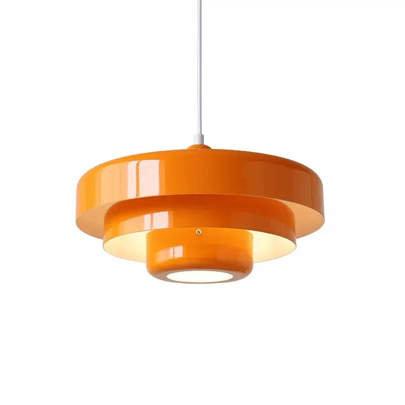 Plafonnier LED Suspendu au Design Rétro Orange, Luminaire Décoratif de Plafond, Idéal pour une Salle à Manger, un Restaurant ou une Maison, 73 Bars