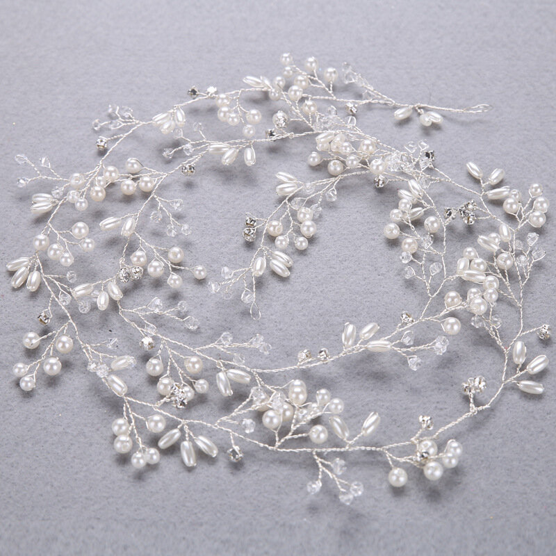 Pearl Crystal Headbands Bride Wedding Hair Accessories Rhinestone Headwear Hairpin Bridal Hair Band Ornament Party Jewelry Gift