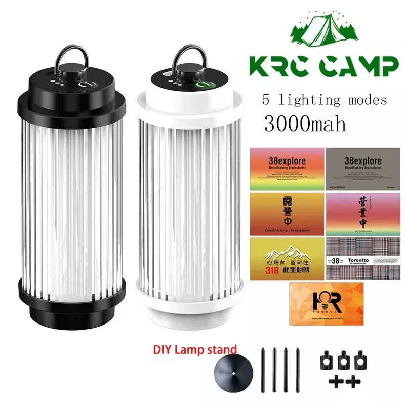 3000mAh 38-KT 38 Light 38 Explore USB Rechargeable Camping Lanterns Outdoor Tent lamp Powerful Mini LED Flashlights Camp Light