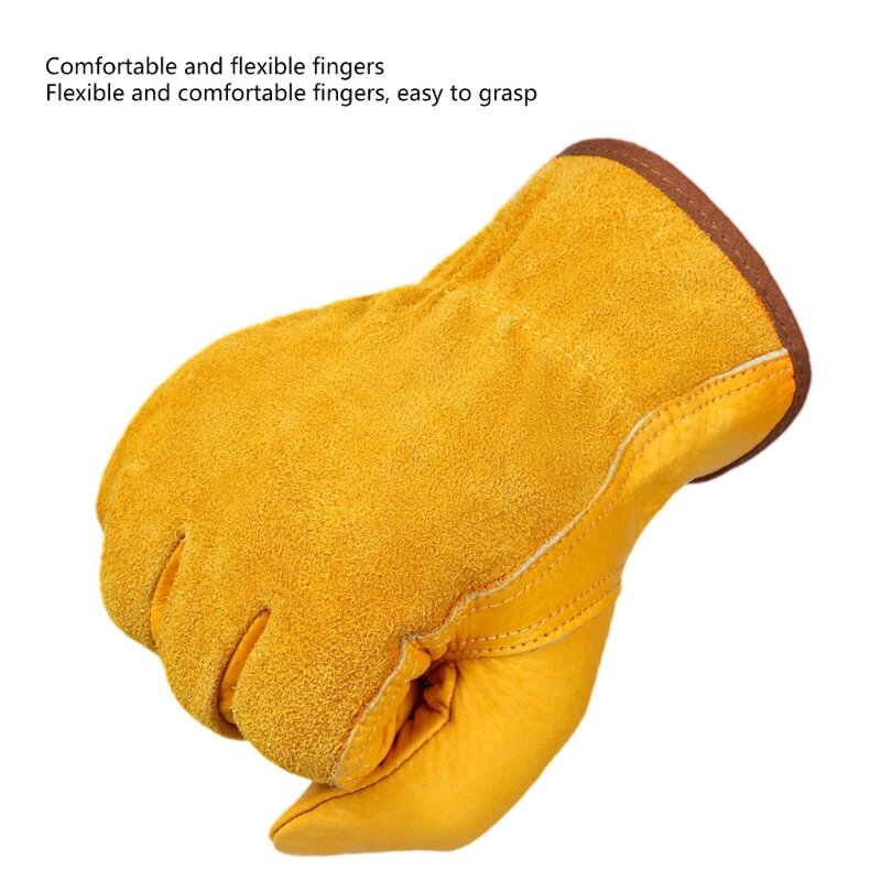 Садовые перчатки премиум-класса из коровьей кожи с прочным захватом, устойчивые к шипам, рабочие перчатки в саду