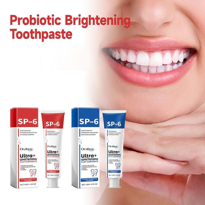 SP 6 Probiotic Brightening Toothpaste Oral Care of Refreshing Breath with Toothpaste and Probiotics Teeth whitening 120g
