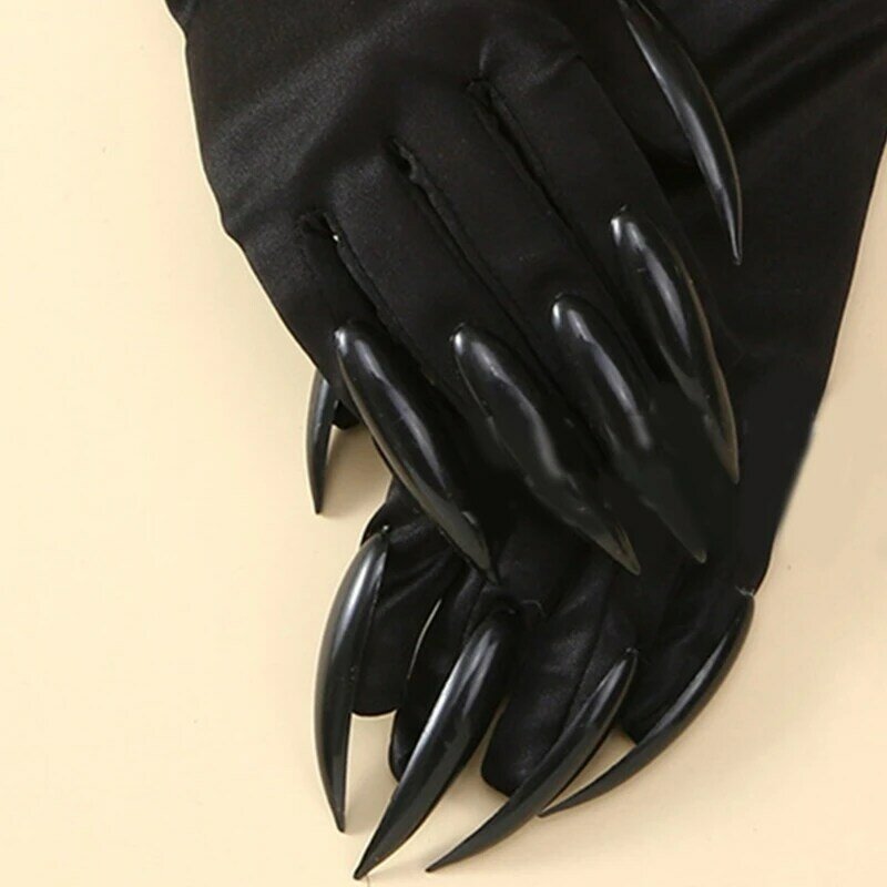재미있는 뱀파이어 클로 장갑, 생일 파티 코스프레, 마르디 그라, 반짝이는 긴 손톱 액세서리, 할로윈 코스튬 장갑