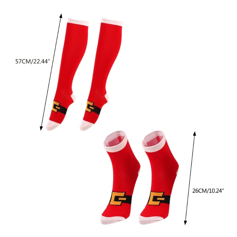 Funny Christmas Knee High Stockings Hosiery with Fur Trim Xmas Gifts for Women Dropship