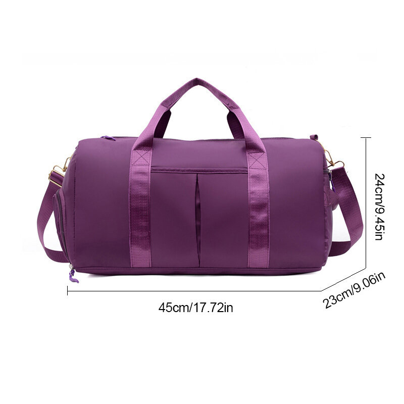Duffel Bag impermeável portátil com compartimento de sapato, Sport Gym Bag, Travel Bag com bolso molhado e seco, Natação e Yoga Bolsa, Bagagem