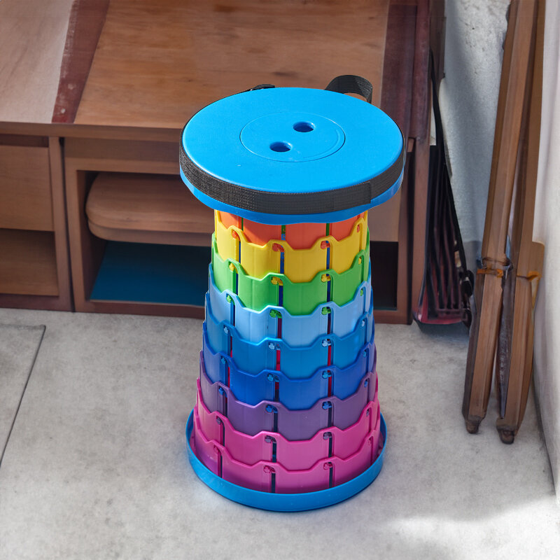 Blaue Farbe tragbare versenkbare Kunststoff Stuhl Klapp hocker Küche Esszimmers tuhl Haushalt Wohnzimmer Stühle Möbel für Zimmer