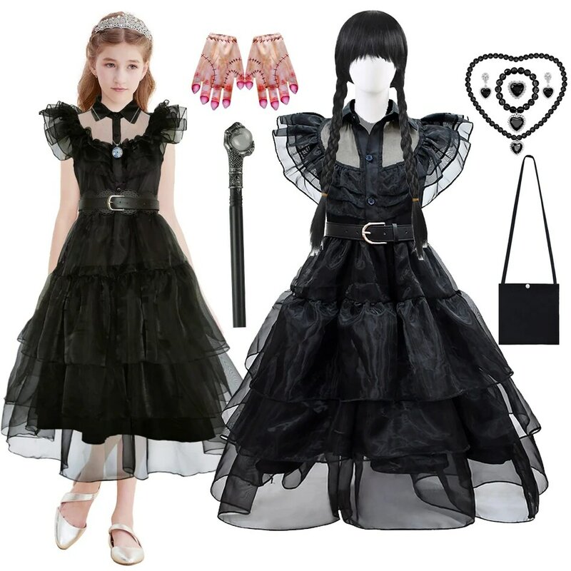 Movie Witch Cosplay Dresses Kids Cosplay Costume Gothic Wind Adult Kids Children Dress Halloween Party Costumes