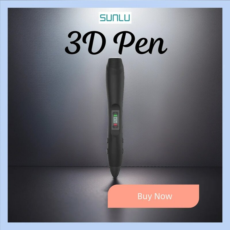 SUNLU 3D Pen SL300 Plus Pióro do drukowania 3D Malowanie ekranu LCD Filament PCL / PLA / ABS Kreatywne narzędzie Kolorowe pióro 3D na prezenty dla dzieci