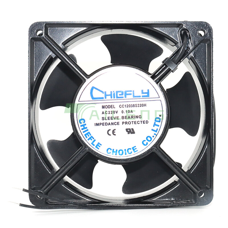 CHIEFLY-Ventilador de refrigeração do servidor 2 fios, CC12038S220H AC, 220V, 0.10A, 120x120x38mm, 12cm