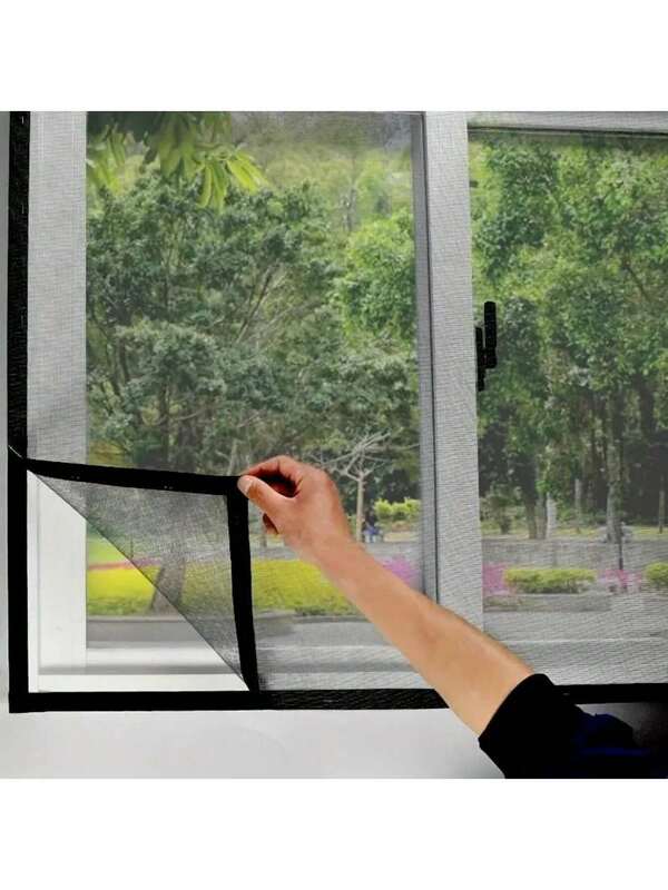 Gorden jaring layar jendela, 1 Set DIY berperekat antinyamuk layar jendela dapat dipotong untuk beberapa jendela