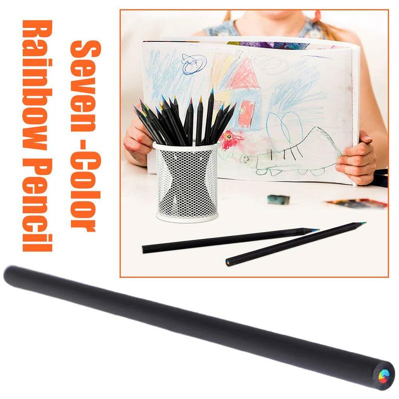 Arco-íris concêntrico gradiente lápis para crianças, arte da papelaria, presente desenho, multi-color, 7 cores, Z4V8