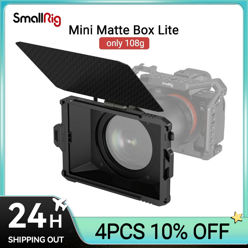 SmallRig Universal Mini Matte Box Lite para Sony, Câmera Canon, Fibra de Carbono, Bandeira Superior, Filtros Múltiplos, Pesa Apenas, 108g, 3575