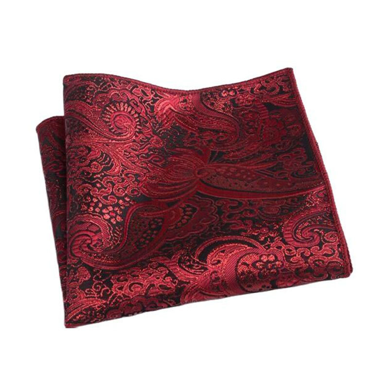 Popular quadrado 23cm lenço de seda para homens cavalheiros clássico jacquard toalha de bolso para festa de casamento de ano novo presente de natal