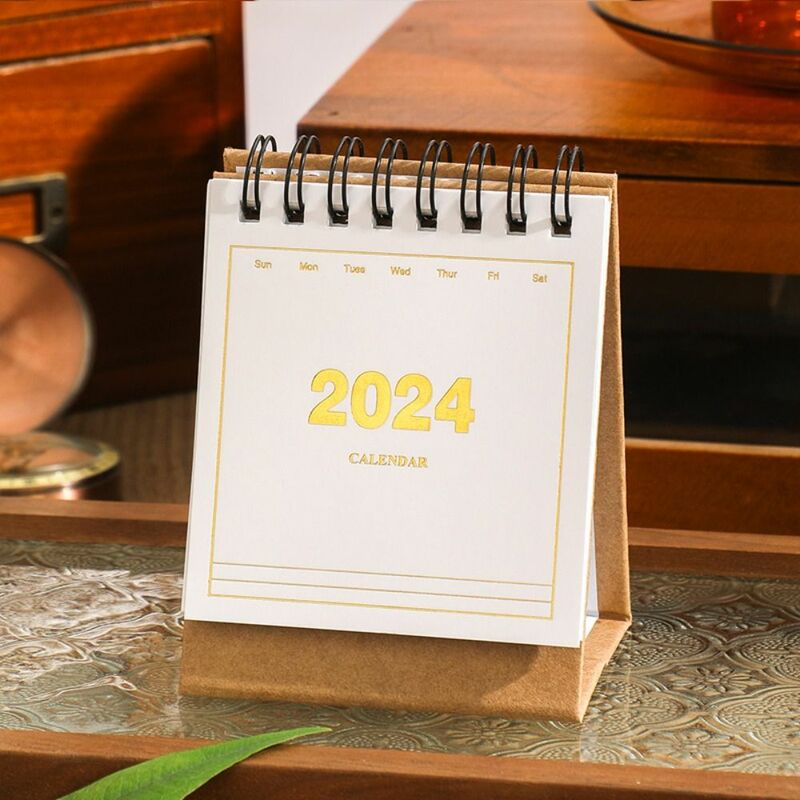 Świeży smoczy rok kalendarz biurkowy przenośny prosty kalendarz stojący kreatywny Mini terminarz
