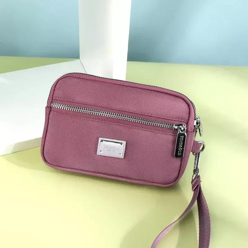 KIP01 tas genggam versi Korea untuk ibu, tas persegi kecil berlapis nilon, tas santai modis 2023