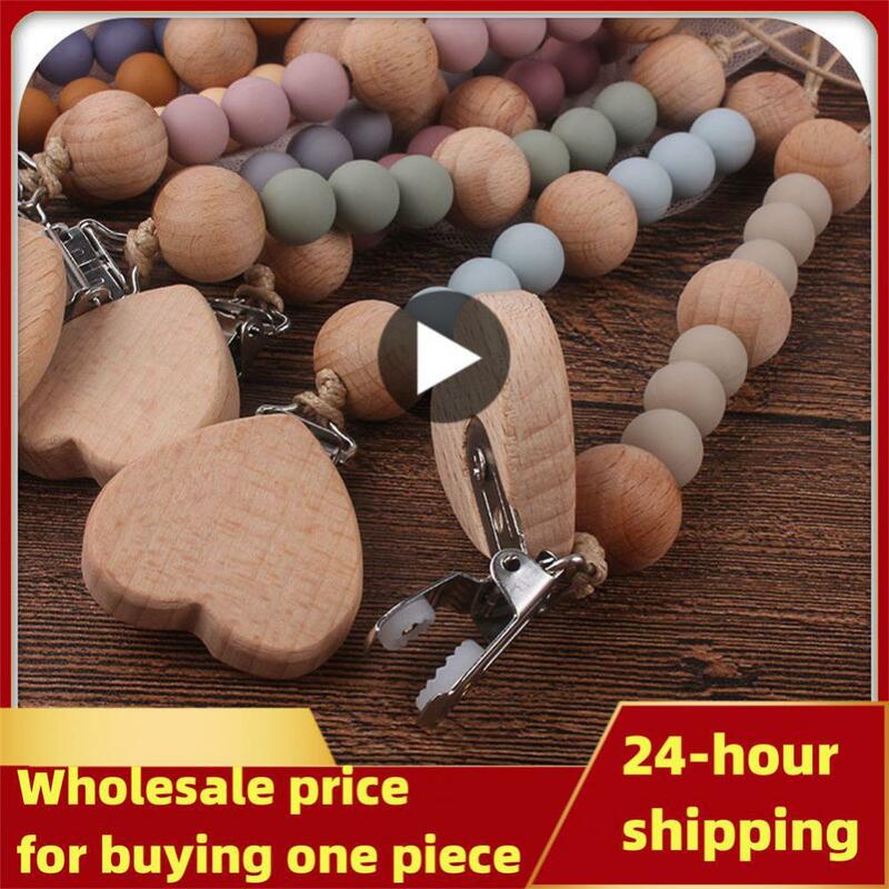 Baby Pacifier Clip Chain Silicone Beads Dummy Clips Nipples Holder Clips Soother Chains Baby Teething Toys Chew Gifts Dropship