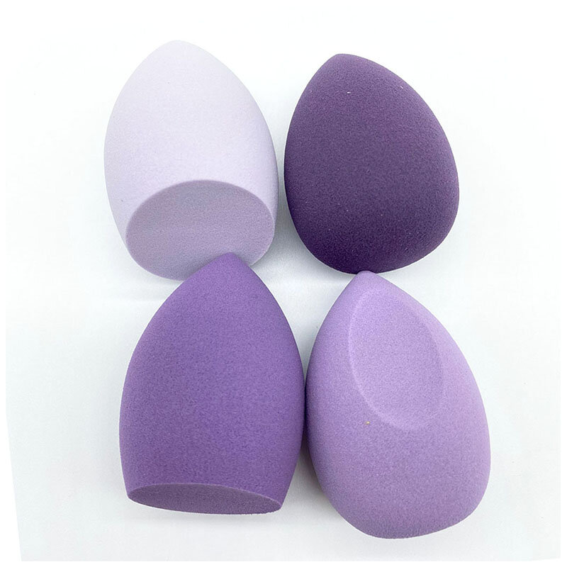 Caja de juego de huevos de belleza de 4 piezas, suave, seco y húmedo, de doble uso, esponja de polvo no absorbente, maquillaje, huevo cortado, soplo