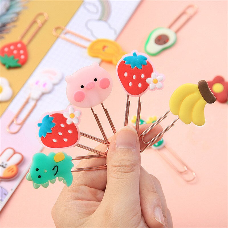 Cute Paper Clips Students Bookmarker Paper Decorative Clip File Clamp Holder Pins Stationary