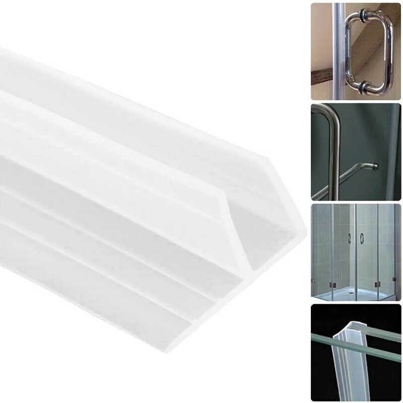 2m F-Shape Bath Shower Screen Door Seal Strip For Glass Thickness 6mm Seal Gap Bath Shower Screen Door Seal Strip Transparent