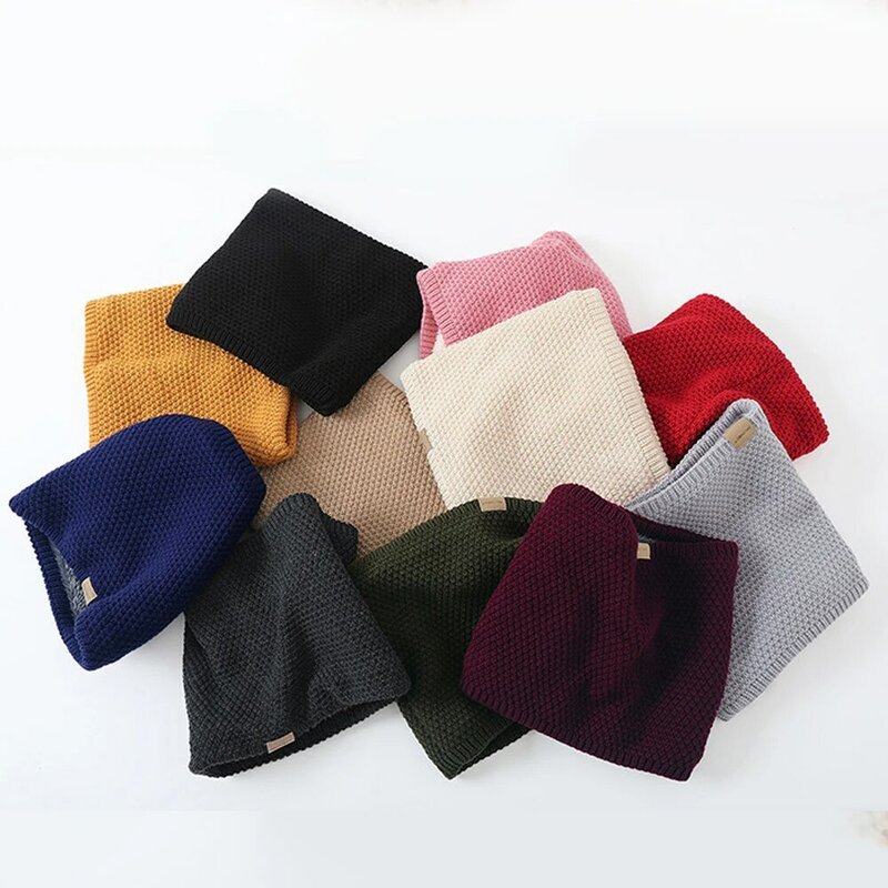 Plush Thick Neck Scarf Women Men Winter Knitted Cashmer-Like Collar Warm Rings Scarves Outdoor Sport Collar Infinity Snood INS