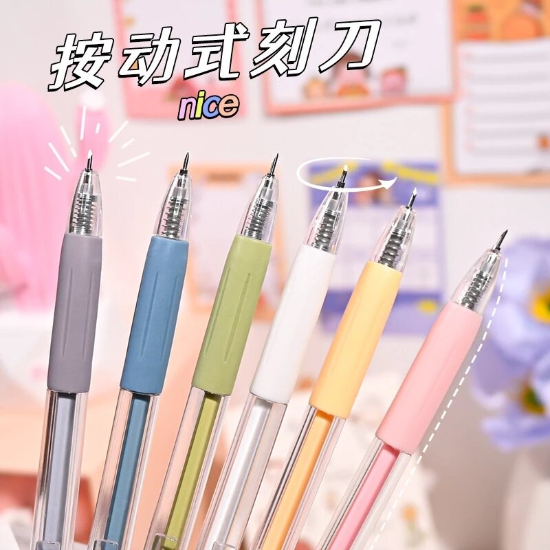 Kawaii Art Utility Knife Pen Knife Cut Stickers Scrapbooking Cutting Tool Express Box Knife School Supplies DIY Craft Supplies