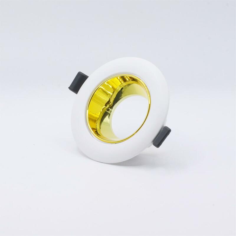 Plástico anti-reflexo embutido Spotlight, Cut Hole, montagem giratória, GU10, 70mm