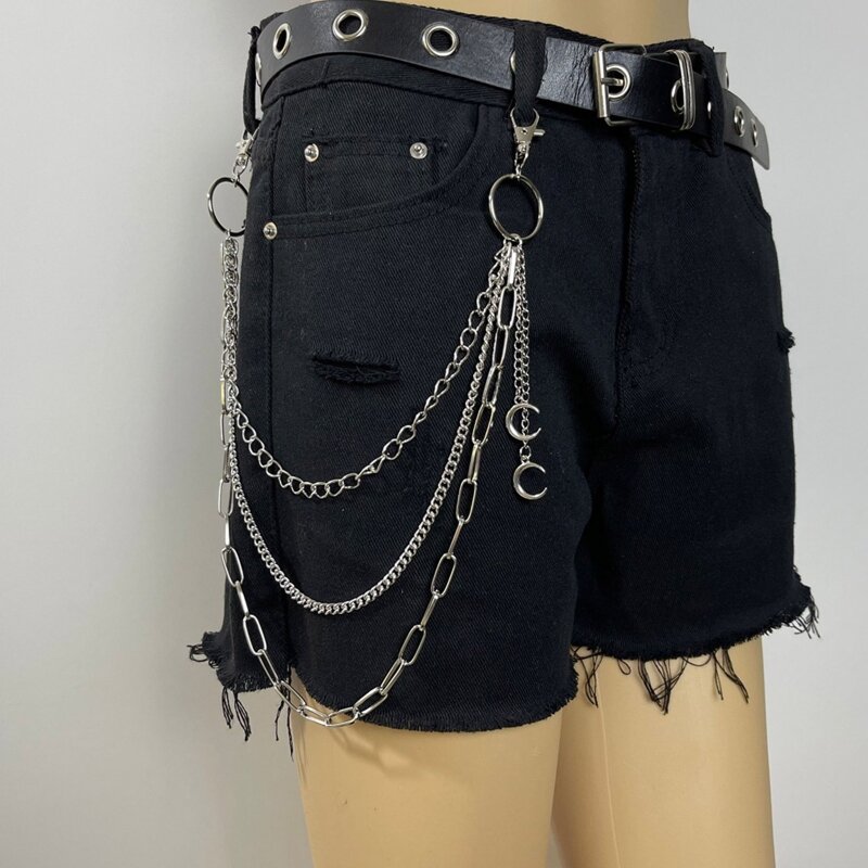 Unisex łańcuchy w stylu Punk do spodni łańcuchy Heavy Duty spodnie Hip hopowe łańcuchy jeansowe z klamrami homara do kluczy portfelowych Dropship