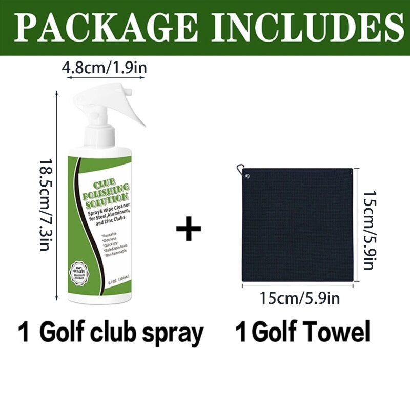 G92F Golf Club Golf Club Cleaner น้ำยาทำความสะอาดลูกกอล์ฟ น้ำยาขัดไม้กอล์ฟที่มีประสิทธิภาพสำหรับการขจัดคราบสนิม รอยขีดข่วน